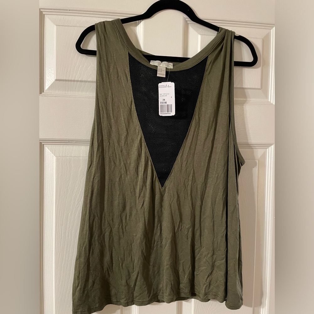 Plus Size Forever 21 Top with Mesh Insert